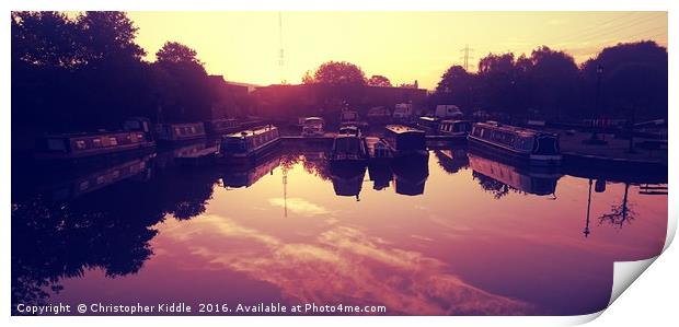 Reflections on the canal Print by Christopher Kiddle