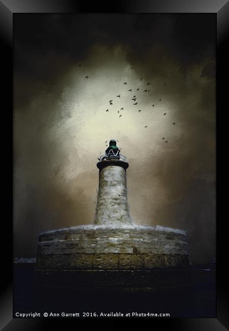 Stormy Lighthouse Valletta Malta Framed Print by Ann Garrett