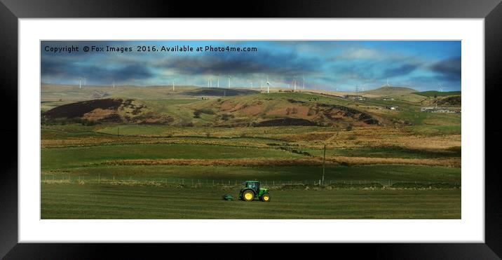 Tractor in the countryside Framed Mounted Print by Derrick Fox Lomax