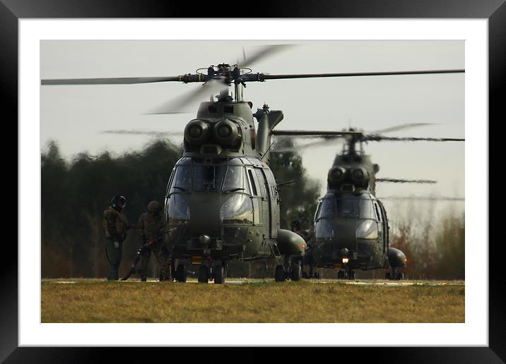 RAF Puma Helicopter refuelling Framed Mounted Print by Oxon Images