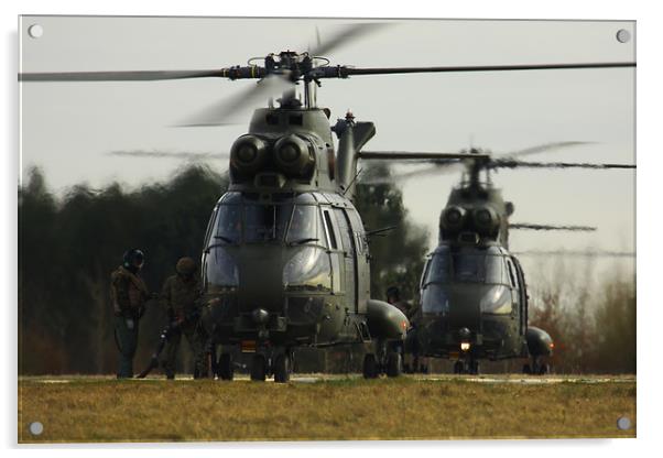 RAF Puma Helicopter refuelling Acrylic by Oxon Images