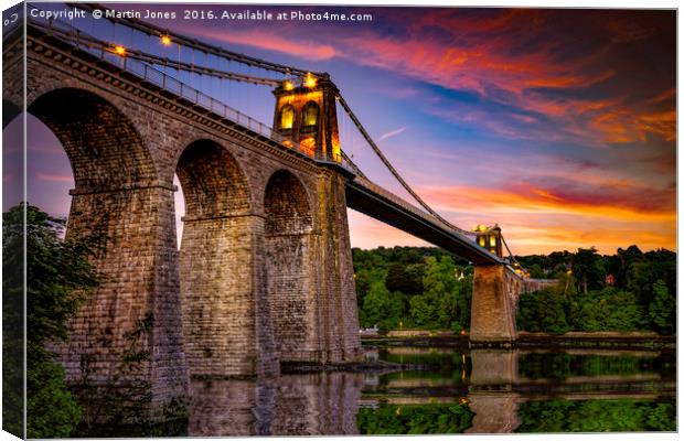 Sun up over Menai Canvas Print by K7 Photography