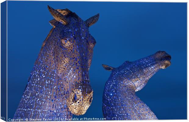 The Two heads of the Kelpies Canvas Print by Stephen Taylor