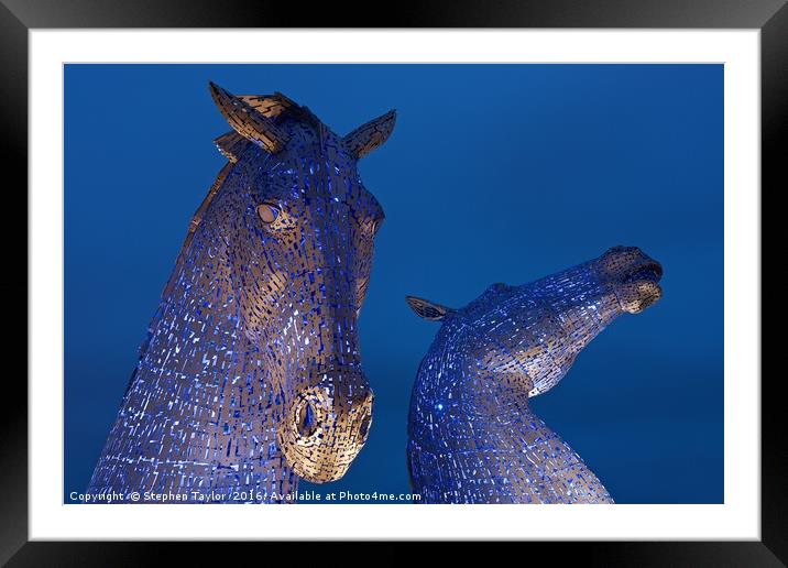 The Two heads of the Kelpies Framed Mounted Print by Stephen Taylor