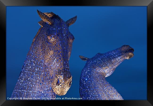 The Two heads of the Kelpies Framed Print by Stephen Taylor