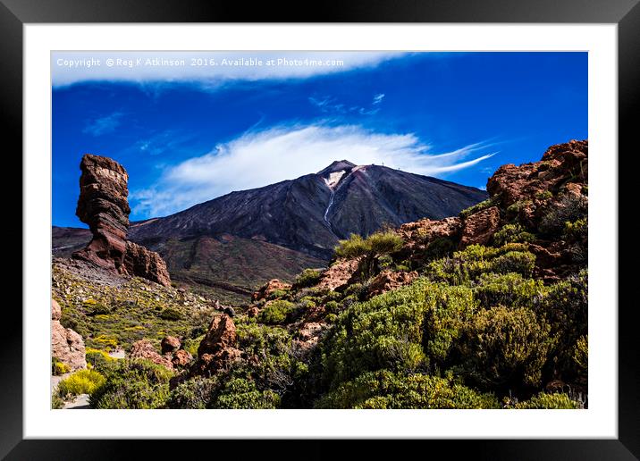 Mount Teide - Tenerife Framed Mounted Print by Reg K Atkinson