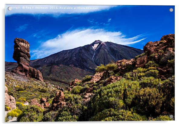 Mount Teide - Tenerife Acrylic by Reg K Atkinson