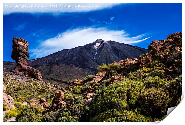 Mount Teide - Tenerife Print by Reg K Atkinson