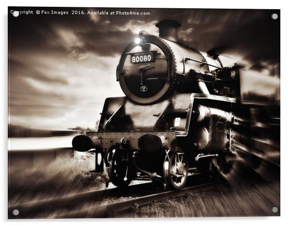Locomotive 80080 train Acrylic by Derrick Fox Lomax