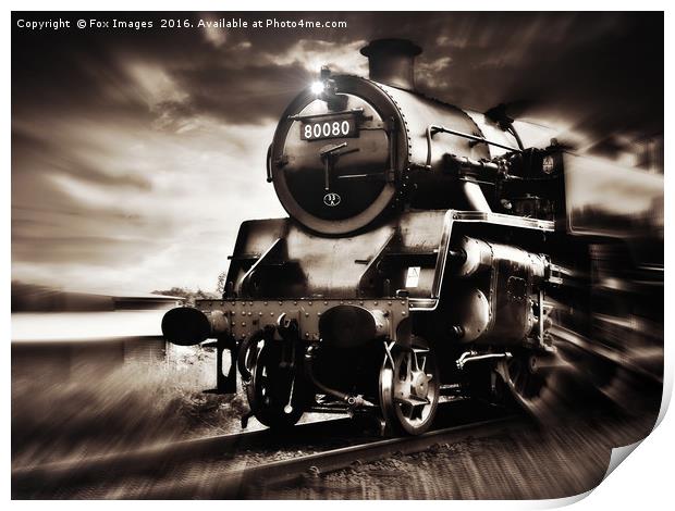 Locomotive 80080 train Print by Derrick Fox Lomax