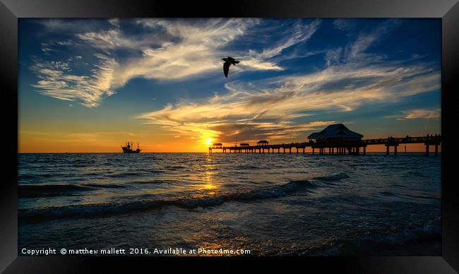 Clearwater Beach Sunset Florida Framed Print by matthew  mallett