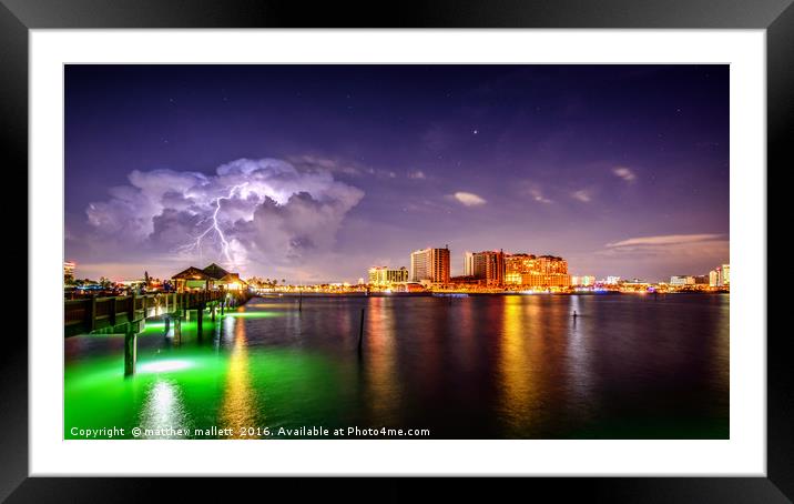 Storm Behind Clearwater Beach Florida Framed Mounted Print by matthew  mallett