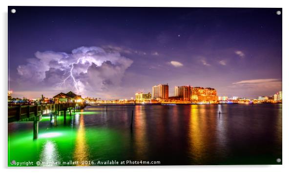 Storm Behind Clearwater Beach Florida Acrylic by matthew  mallett
