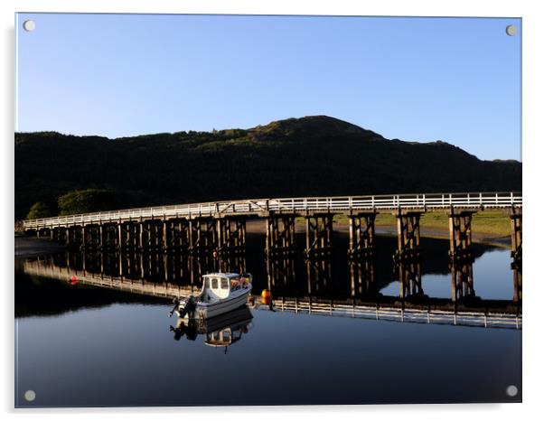The Wooden Toll Bridge Acrylic by Harvey Hudson