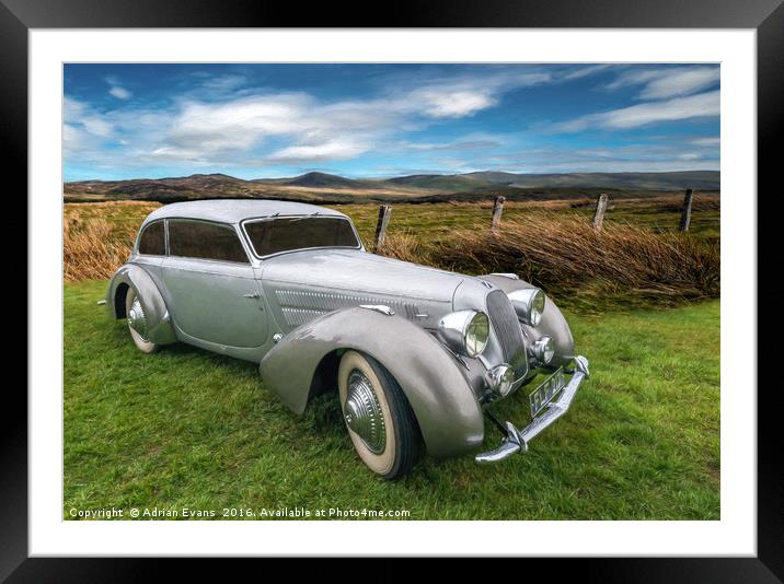 Talbot Darracq Vintage Car Wales Framed Mounted Print by Adrian Evans