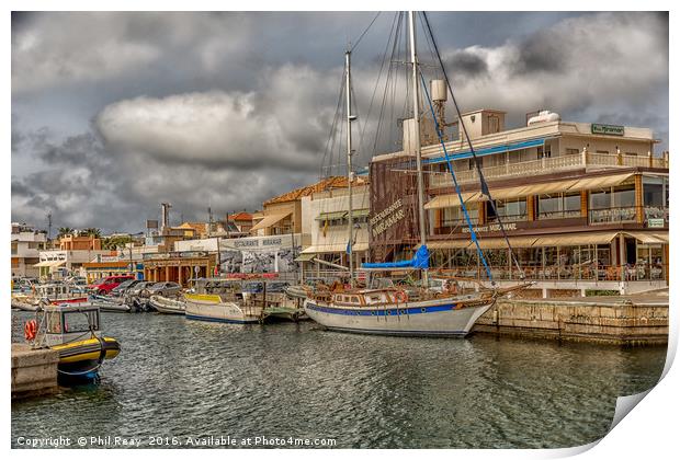 The Harbour at Cabo de Palos.  Print by Phil Reay