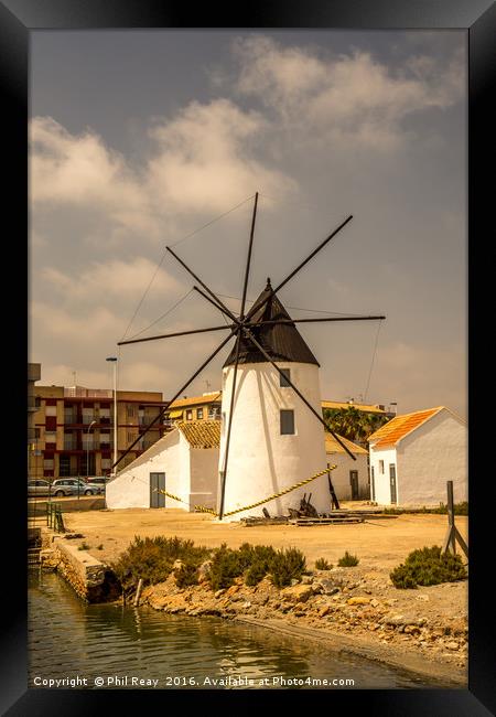 Spanish windmill Framed Print by Phil Reay