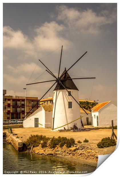 Spanish windmill Print by Phil Reay