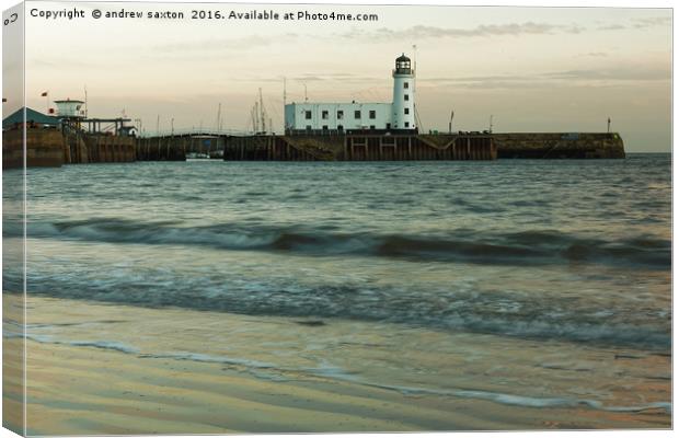 HARBOUR LIGHTHOUSE Canvas Print by andrew saxton