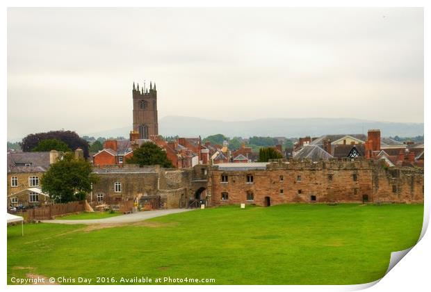 Ludlow Castle Print by Chris Day