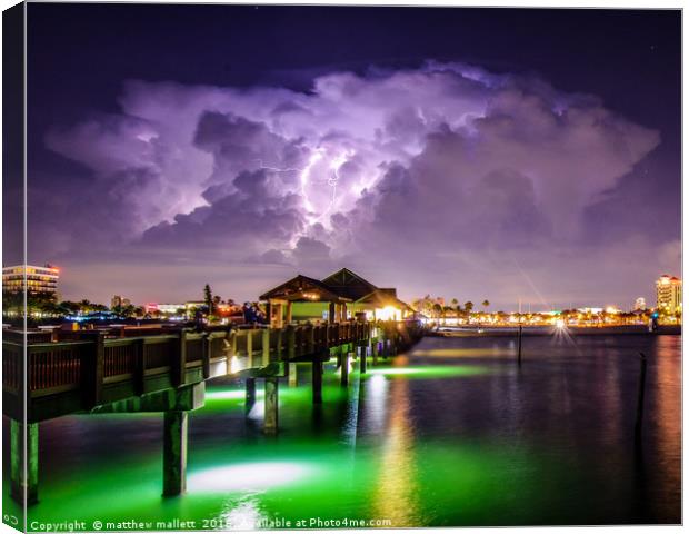 Lightning Strike Pier 60 Clearwater Beach Canvas Print by matthew  mallett