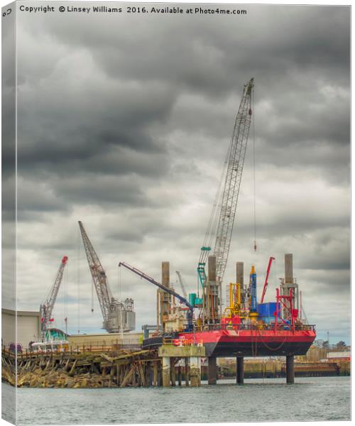 Cranes At Falmouth Docks Canvas Print by Linsey Williams