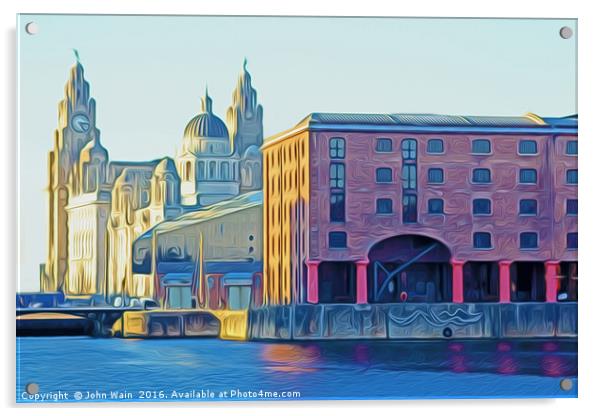 Three Graces in Liverpool (Digital Art) Acrylic by John Wain