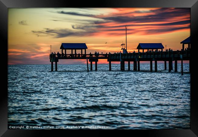 Watching The Last Light At Clearwater Framed Print by matthew  mallett
