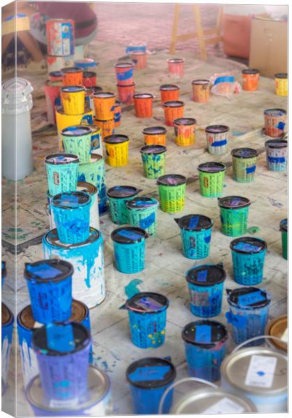 Pots of paint Canvas Print by Gail Johnson