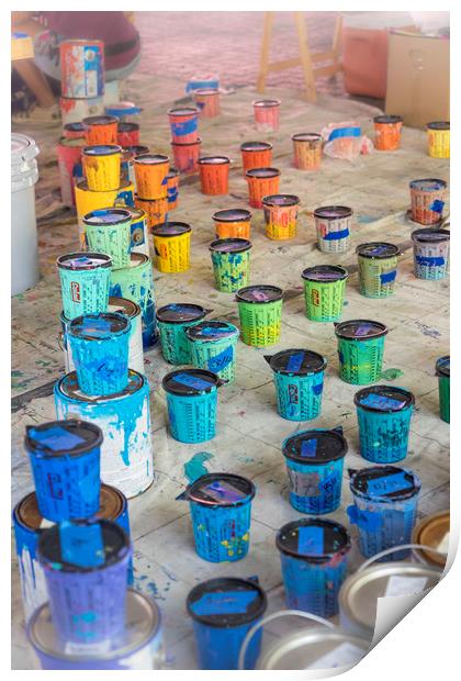 Pots of paint Print by Gail Johnson