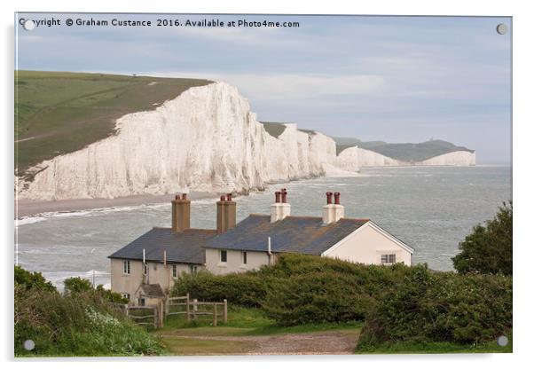 Seven Sisters & Fishermans Cottages Acrylic by Graham Custance