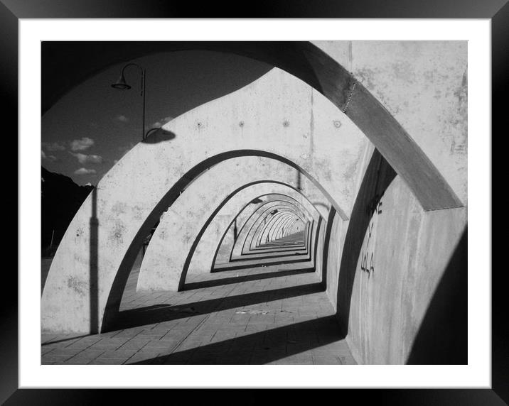 Tunnel Of Shadows Framed Mounted Print by Emma Roberts