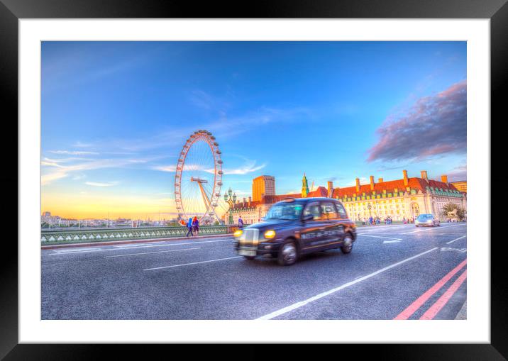 Westminster Bridge And The London Eye Framed Mounted Print by David Pyatt