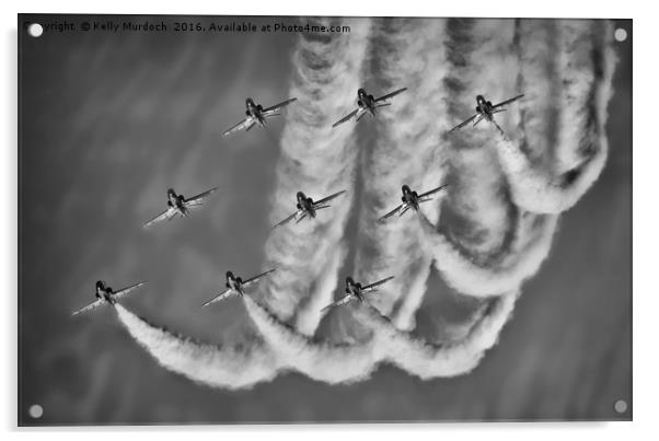 Red Arrows 8 Bw Acrylic by Kelly Murdoch