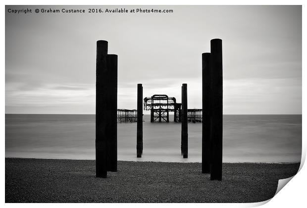 West Pier Brighton Print by Graham Custance