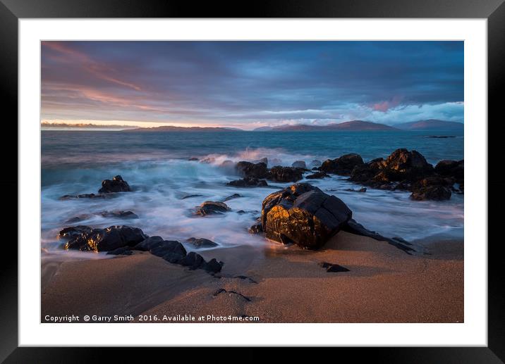 Last Light on Harris. Framed Mounted Print by Garry Smith