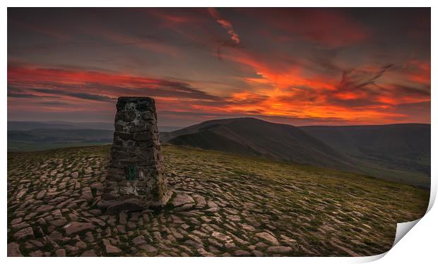 'Mam Tor' Fire in the Sky. Print by Paul Andrews