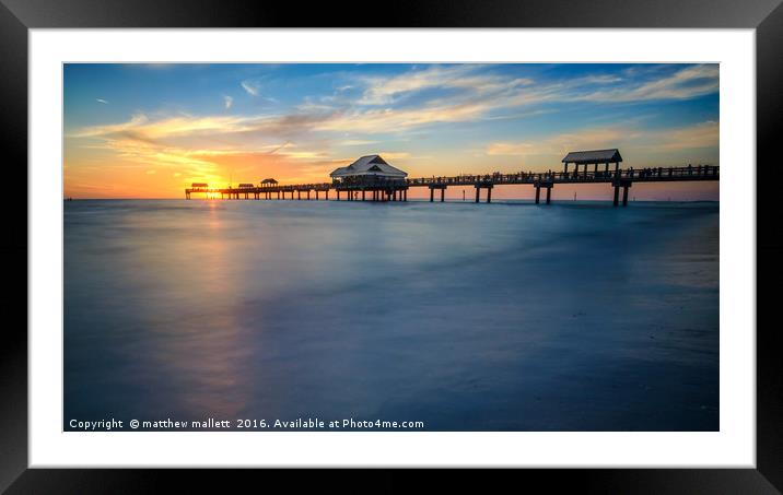 Sunset Pier 60 Clearwater Beach Framed Mounted Print by matthew  mallett