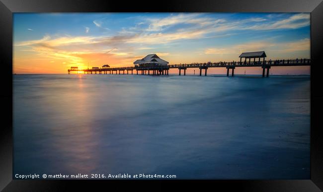 Sunset Pier 60 Clearwater Beach Framed Print by matthew  mallett