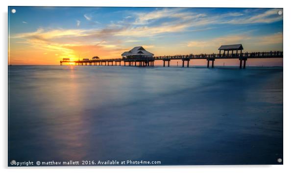 Sunset Pier 60 Clearwater Beach Acrylic by matthew  mallett