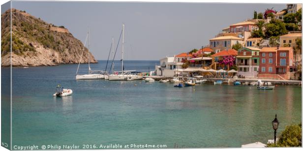 Lazy summer dreams in Assos.......... Canvas Print by Naylor's Photography