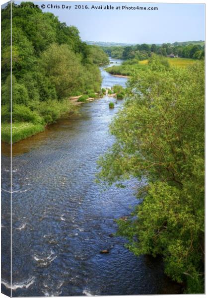 River Wye at Hay-on-Wye Canvas Print by Chris Day