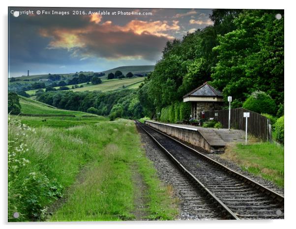 countryside railway Acrylic by Derrick Fox Lomax