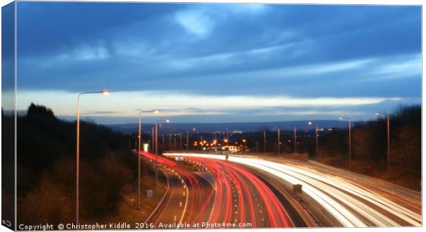 Motorway rush hour Canvas Print by Christopher Kiddle