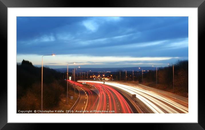 Motorway rush hour Framed Mounted Print by Christopher Kiddle