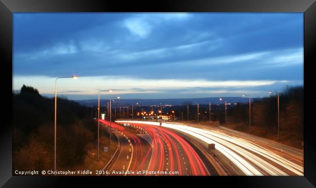Motorway rush hour Framed Print by Christopher Kiddle
