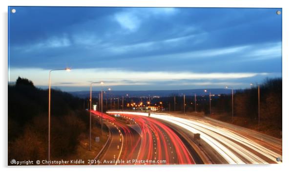 Motorway rush hour Acrylic by Christopher Kiddle