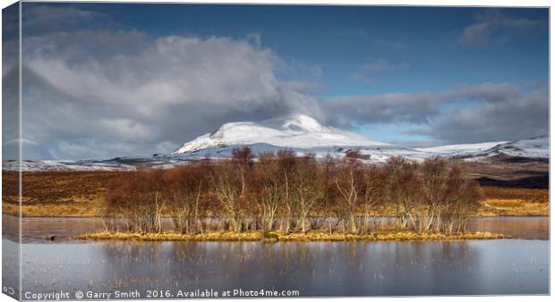 Canisp from Loch Awe, Sutherland. Canvas Print by Garry Smith