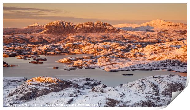 Assynt Sunset. Print by Garry Smith