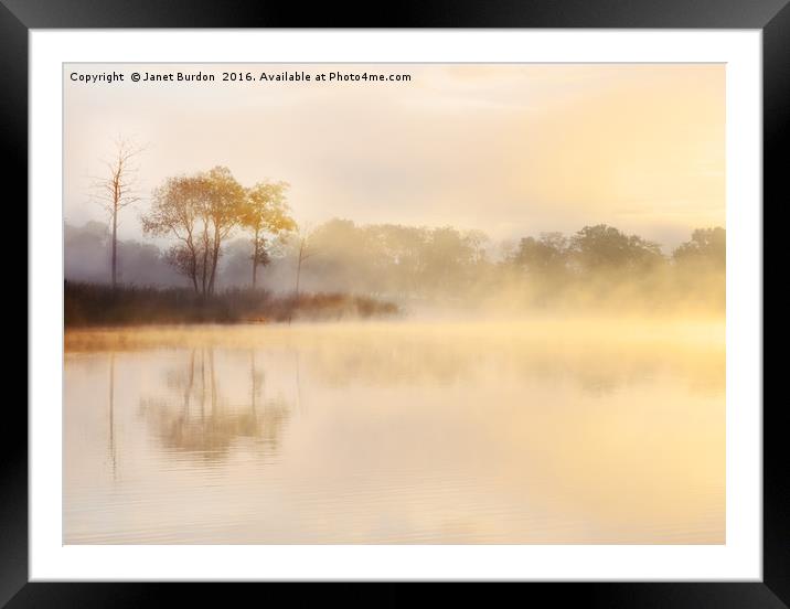 Misty Sunrise, Loch Ard Framed Mounted Print by Janet Burdon